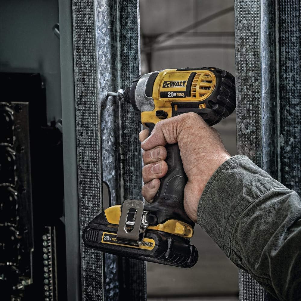 DEWALT - DEWDCF885C2 20V MAX Cordless Drill Impact Driver Kit, 1/4-Inch (DCF885C2) yellow/black