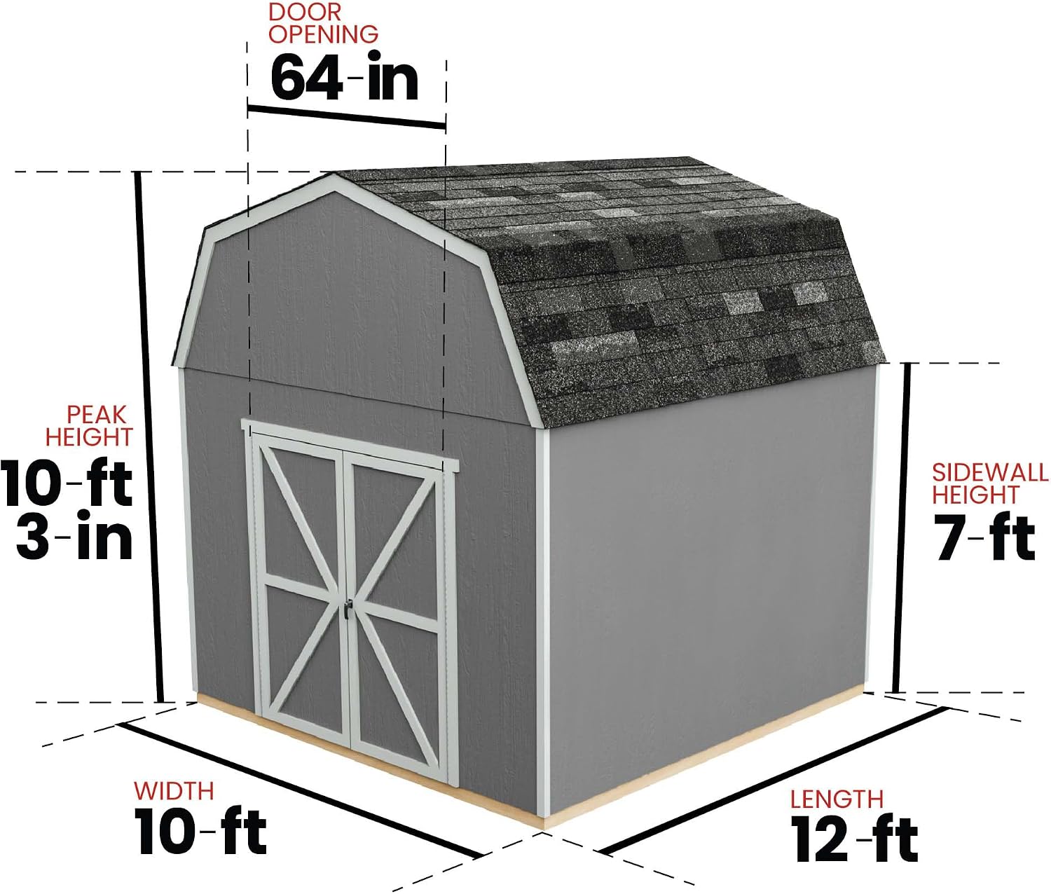 Handy Home Products Braymore 10x12 Do-It-Yourself Wooden Storage Shed- Does not Include Floor kit, Paint, or Roofing Shingles