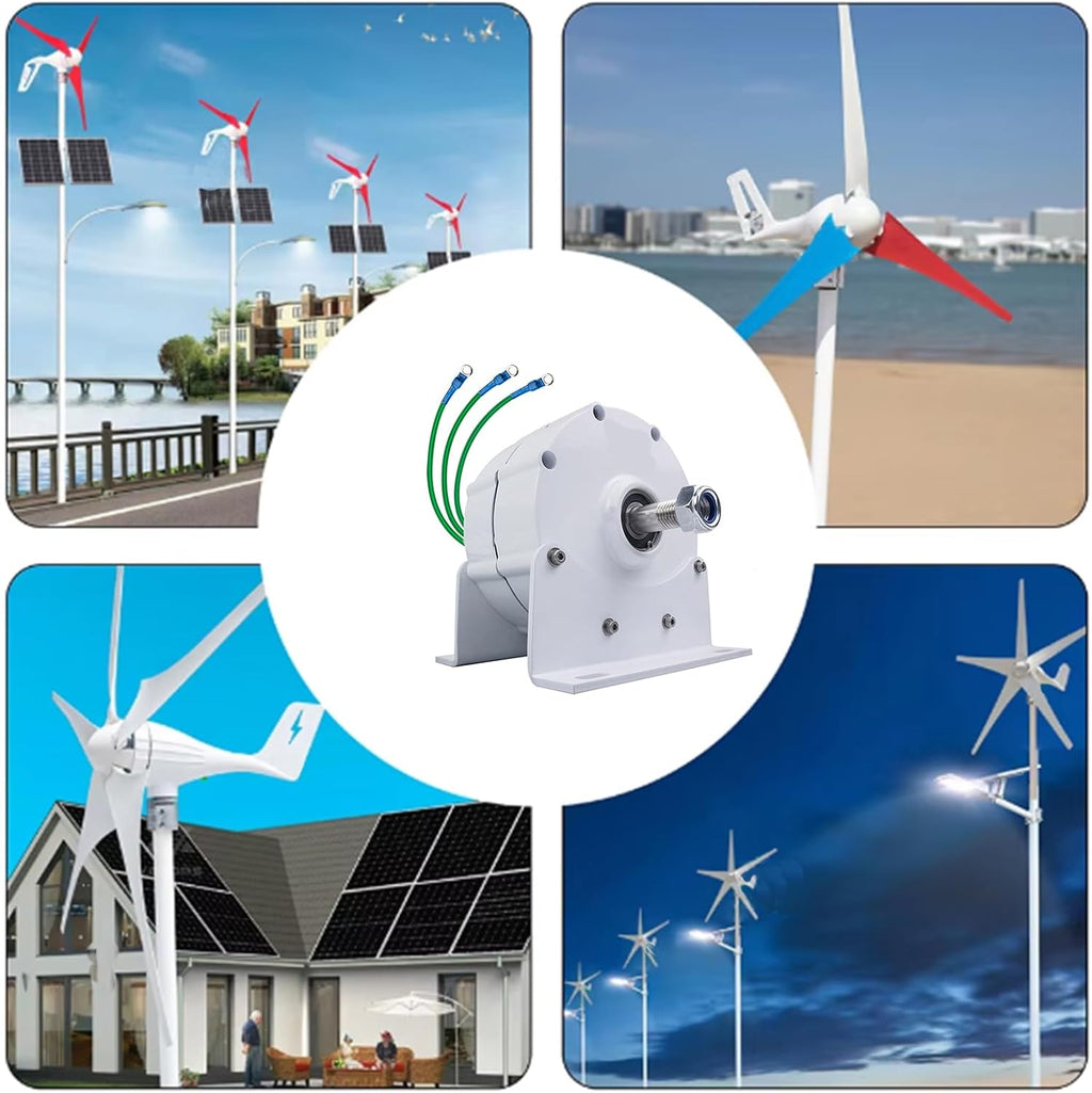 24v, Generators 3000W 12V 24V 48V 220V 3 Phase Gearless Permanent Magnet AC Alternators with Base Low RPM Free Energy Wind Turbine Suitable for Hydroelectric