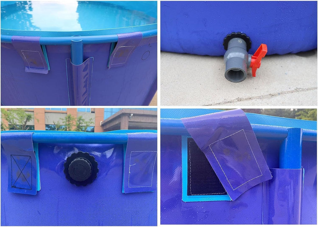 Above Ground Pond,PVC Fish Pond,Canvas Fish Pond Pool,Round Thickening Fish Pond Pool,Pool Above Ground with Durable Framed,for Fish Farming,Aquatic Products Breeding Pond 59 X31.5 in/356Gal