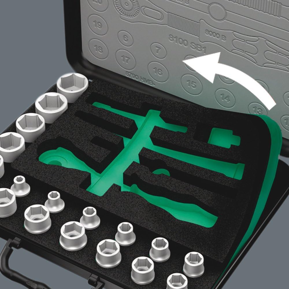 Wera - 5003594001 8100 SB 2 Zyklop 3/8' Metric Ratchet Set ( Piece of 43)