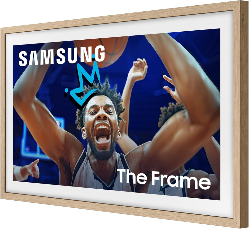 Samsung QN65LS03DAFXZA 65 Inch The Frame 4K Smart Quantum HDR TV with a Samsung VG-SCFA65TKB 65 Inch The Frame Customizable Bezel - Modern Teak (2024)