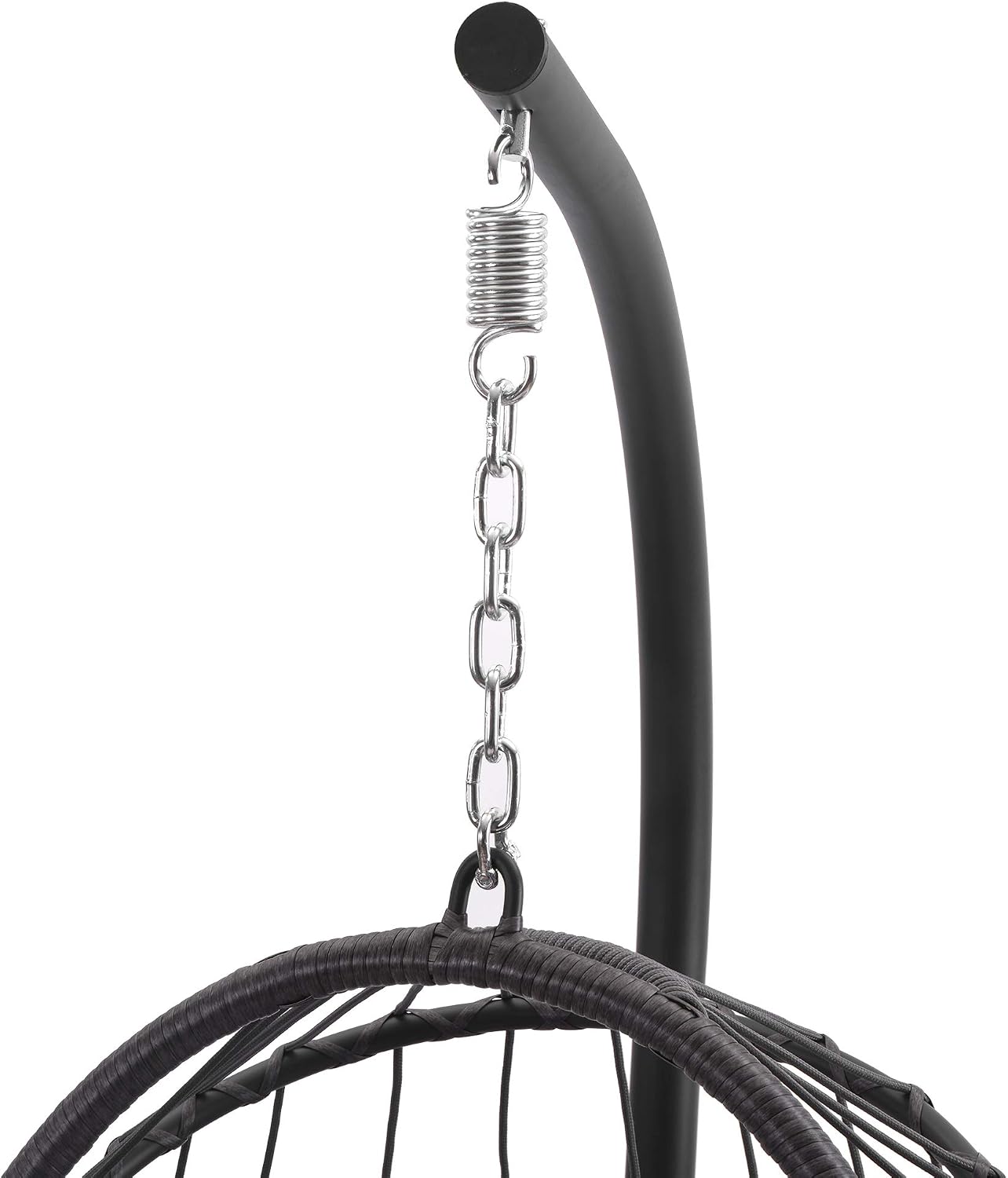 Wicker Swing Egg Chair - Patio Hanging Hammock Chair with Stand 350 Pounds Weight Capacity