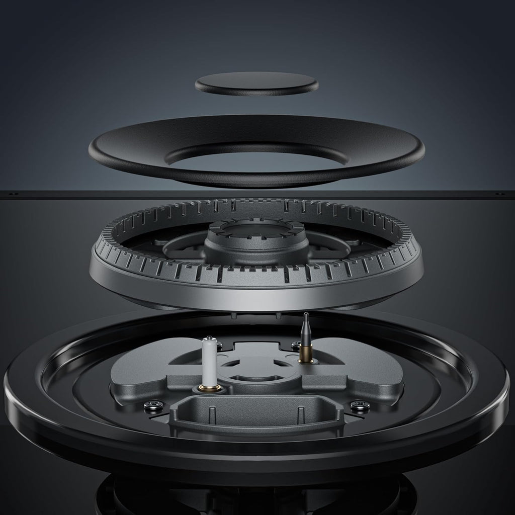 Empava 24' Gas Stove Cooktop 4 Italy Sabaf Sealed Burners NG/LPG Convertible Tempered Glass in Black, 24 Inch