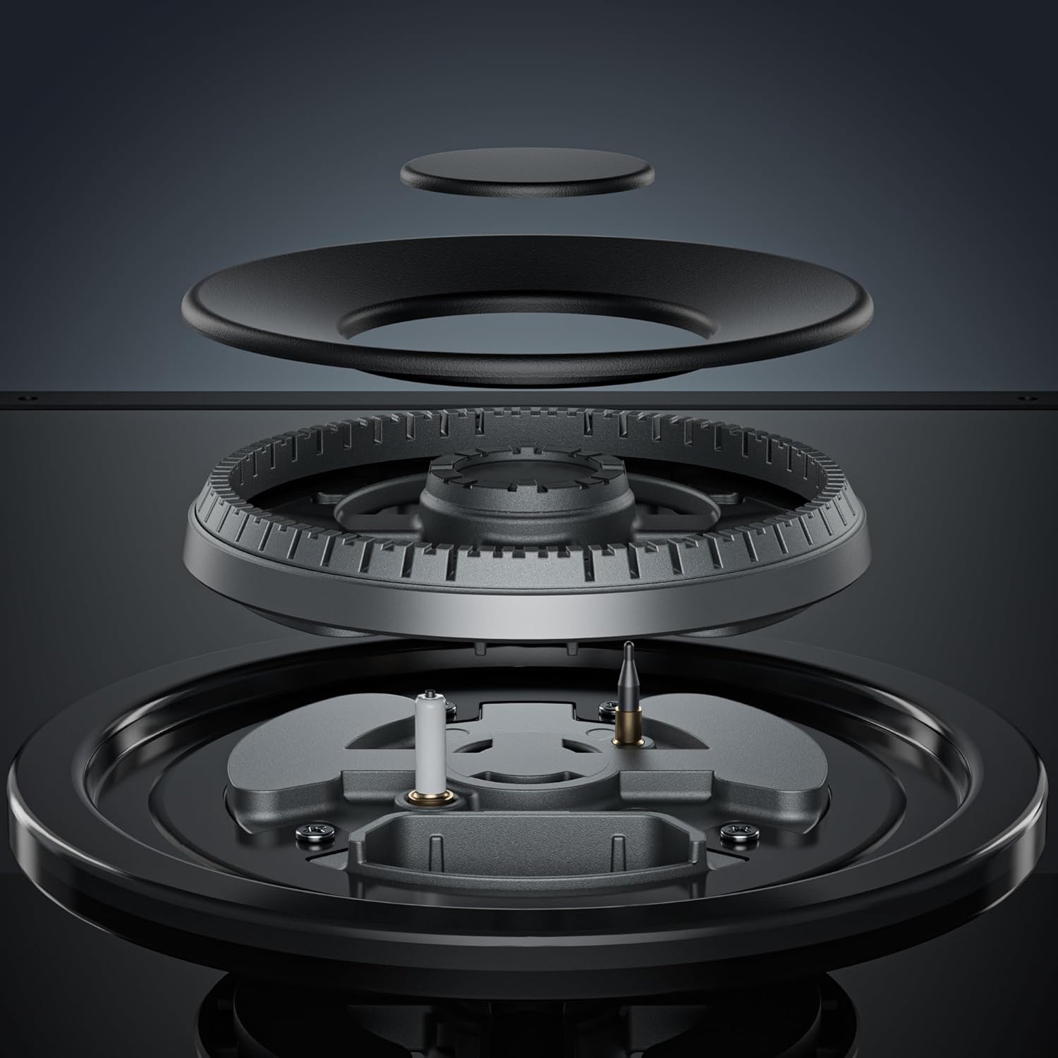 Empava 24' Gas Stove Cooktop 4 Italy Sabaf Sealed Burners NG/LPG Convertible Tempered Glass in Black, 24 Inch