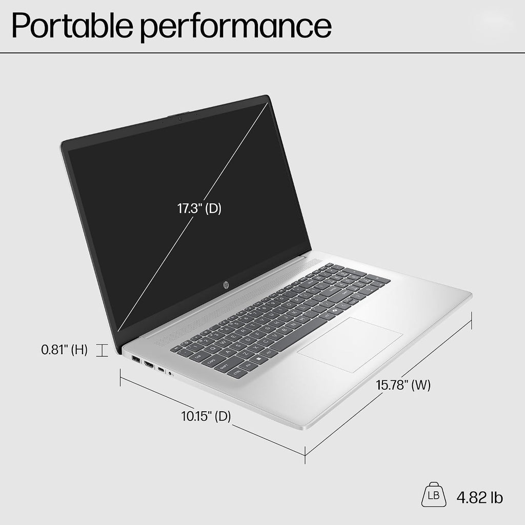 HP 17 Business Laptop | 17.3' HD+ Touchscreen | AMD 6-Core Ryzen 5 7430U (> i7-1255U) | 64GB DDR4 2TB SSD | Privacy Camera Type-C Fast Charge Long-Lasting Battery Win11 Pro w/DLCA Accessory