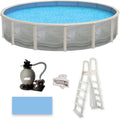 Trinity 18-ft Round 52-in Deep Steel Wall Pool Package with 7-in Top Rail
