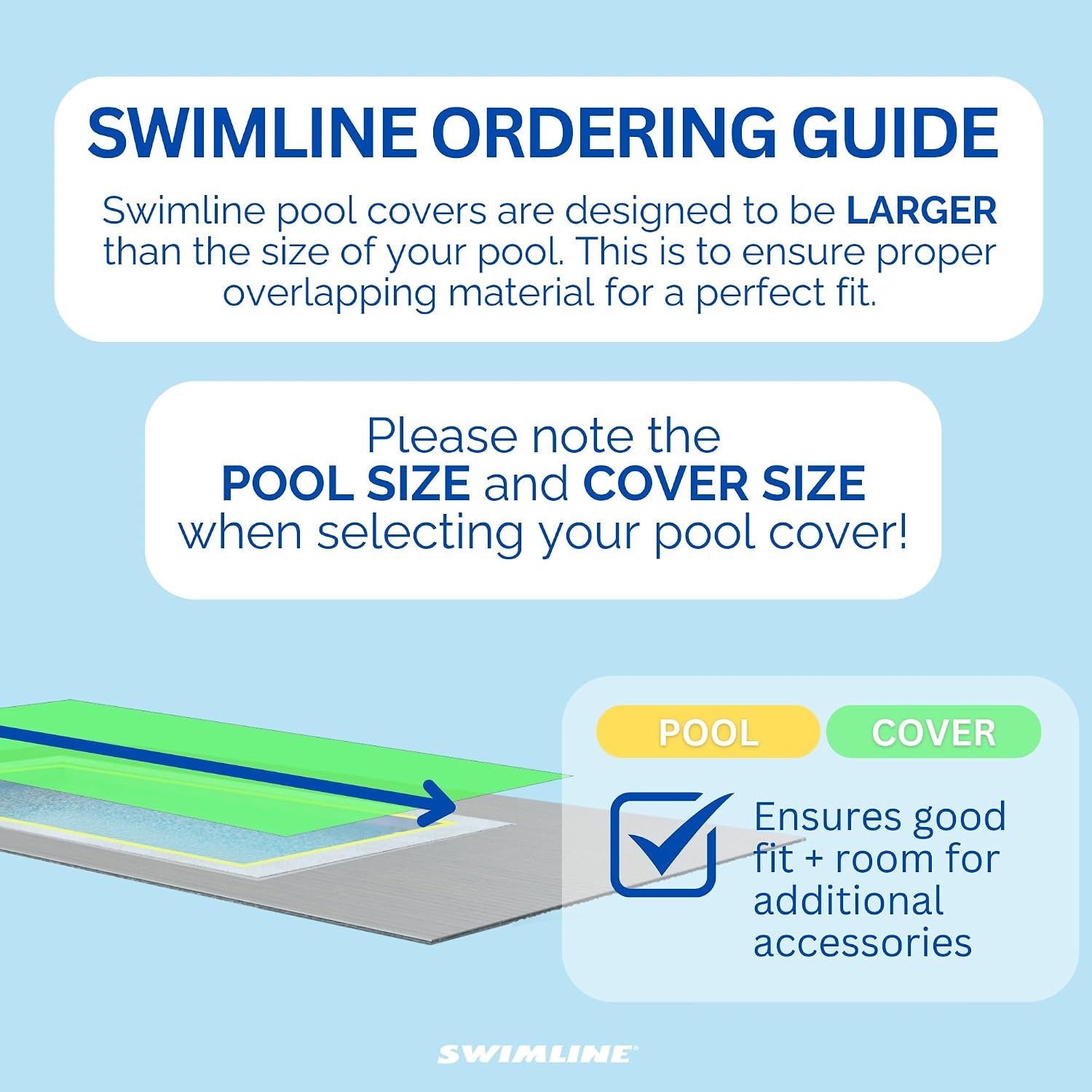 SWIMLINE HYDROTOOLS Silver King Heavy Duty Pool Cover For Above Ground Swimming Pools |35 X 55 FT Cover | Silver / Black | Water Tube Sleeves | UV Protected For 30X50 FT Rectangle Pools | CO143555R