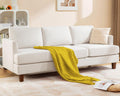 Busaurus 3 Seater Sofa Couch with Deep Seats, 89' Mid Century Modern Upholstered Sofa with Armrests, Comfy Couches for Living Room, Bedroom, Apartment and Office (Beige)