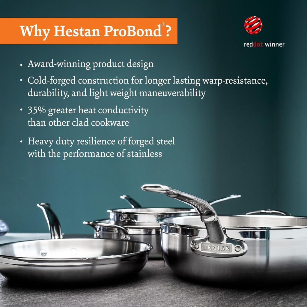 Hestan - ProBond Collection - Professional Clad Stainless Steel 10-Piece Ultimate Cookware Set, Induction Cooktop Compatible