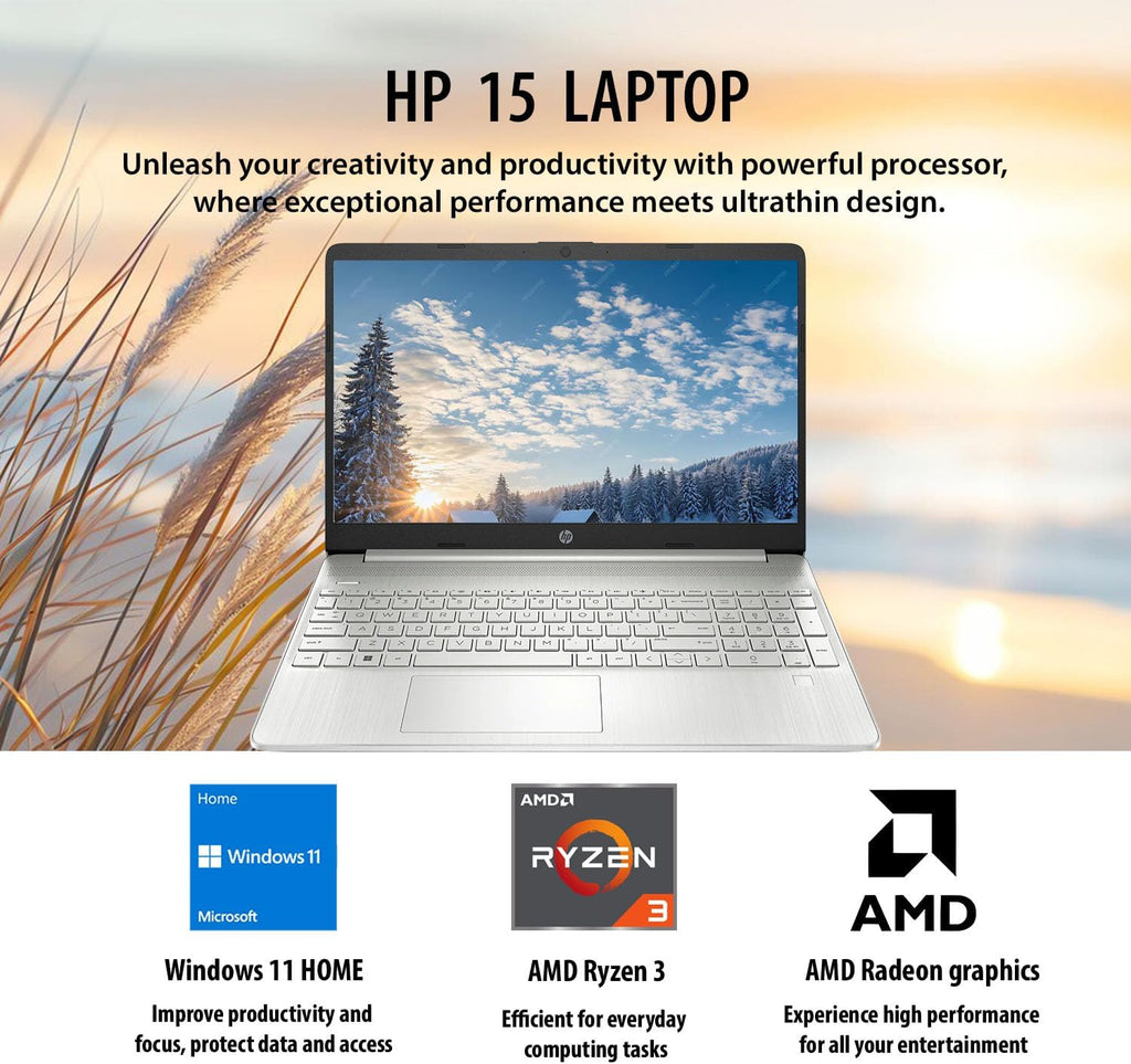 HP Pavilion 15.6 HD Laptop | AMD Ryzen 3 | 16GB Memory | 2TB PCIe SSD | Windows 11 | 10-Hr Long Battery Life | AMD Radeon Graphics | Wi-Fi | HDMI | w/WOWPC Recovery USB