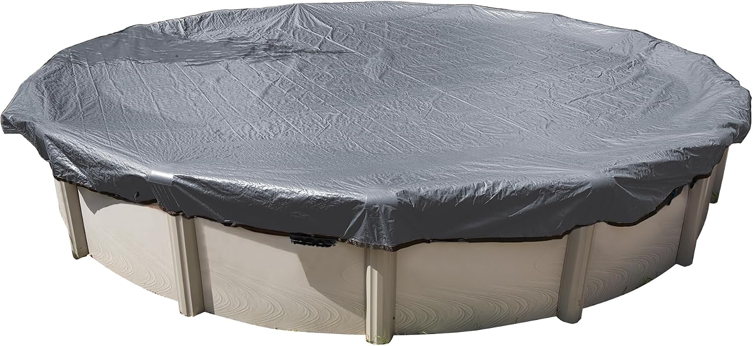 In The Swim 33 Ft Round Super Polar Plus Above Ground Pool Winter Cover - Heavy-Duty - 16 Year Year Warranty, UV-Resistant Tarp with Cable & Winch for Cold Weather Protection