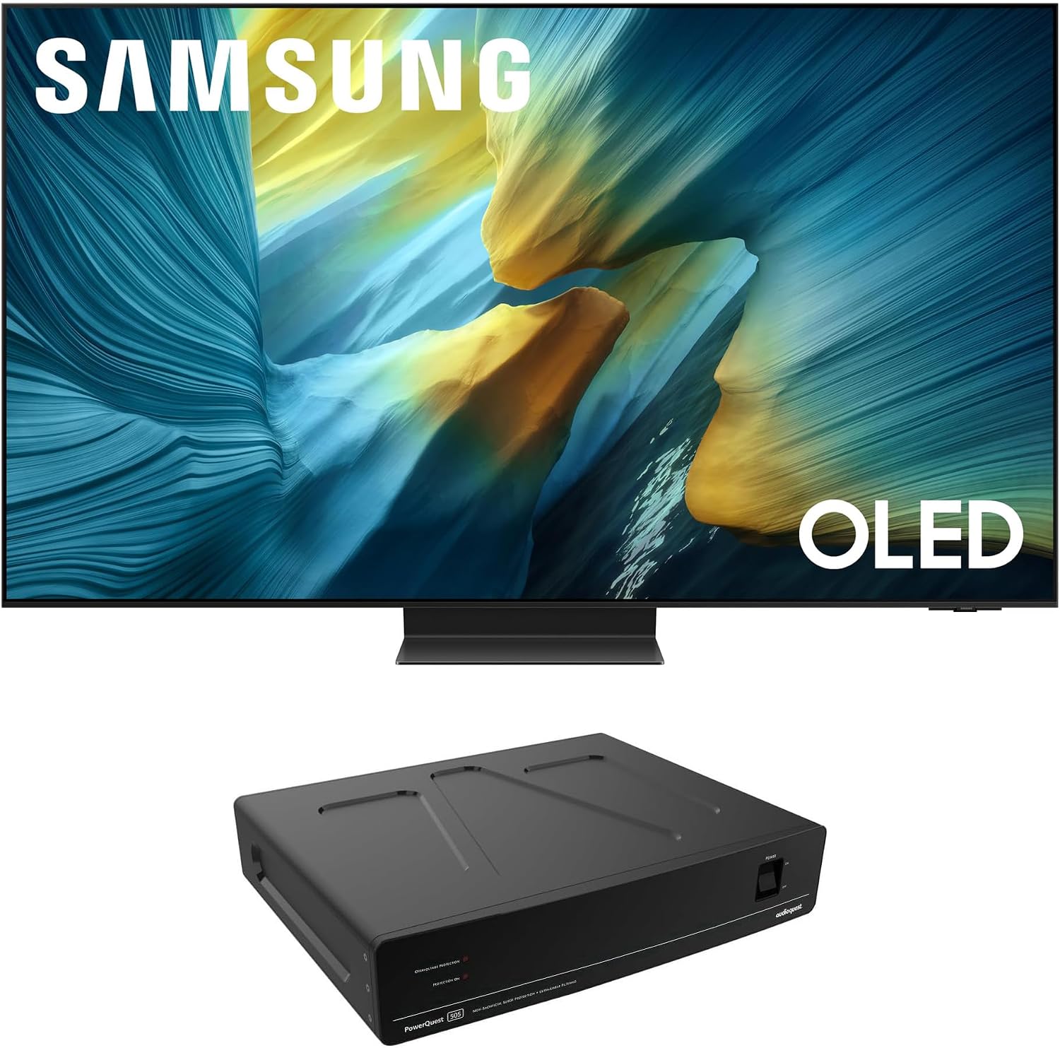 Samsung QN83S95FAEXZA 83 Inch OLED HDR Pro 4K Smart TV with an AudioQuest PQ505NA PowerQuest 505 12 Outlet Surge Protector (2025)