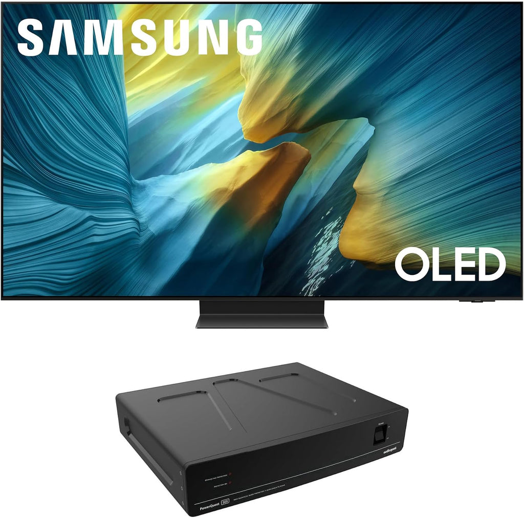 Samsung QN77S95FAFXZA 77 Inch OLED HDR Pro 4K Smart TV with an AudioQuest PQ505NA PowerQuest 505 12 Outlet Surge Protector (2025)