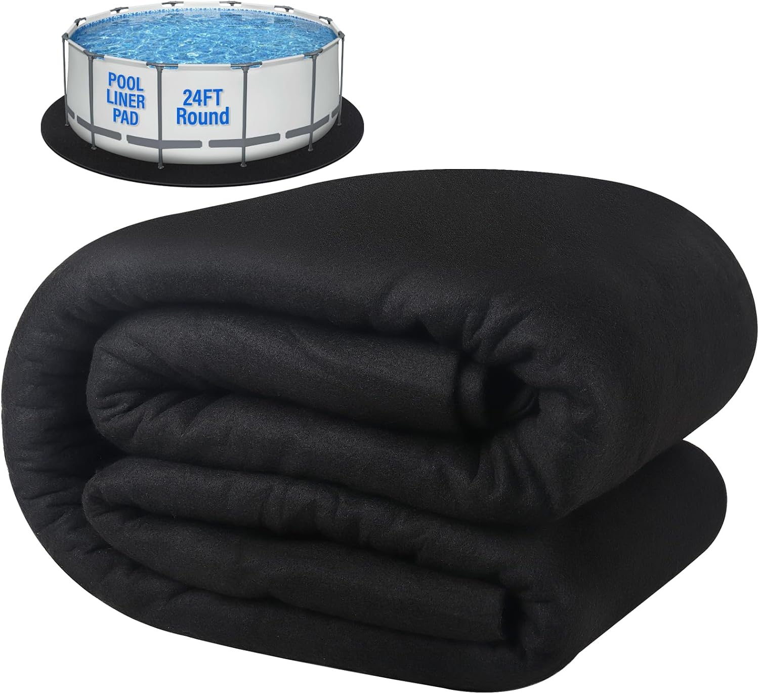 350 G/M² Pool Liner Pad 24 FT Round Above Ground,Pool Padding Under Pool|Prevent Puncture|Thick Geotextile Material|Extend Life of Liner|Double Density Puncture Resistant,Outdoor Pool Bottom Pads