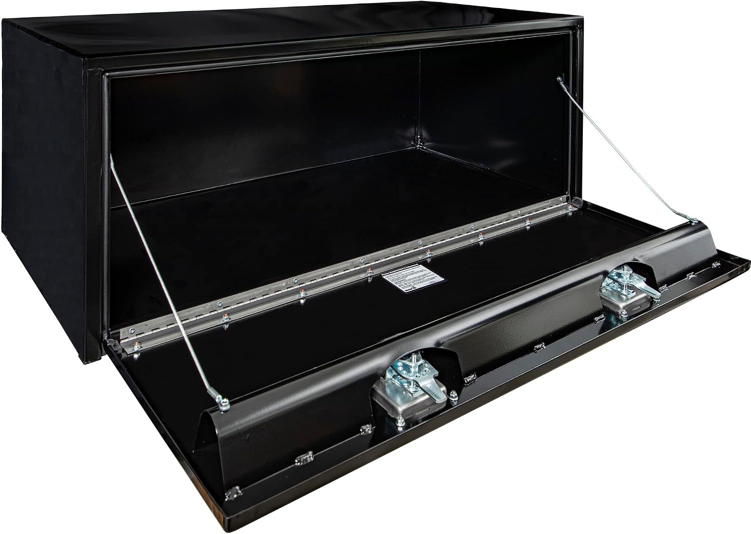 Buyers Products 1708310 Black Steel Underbody Truck Tool Box – 18 x 24 x 48 Inch - Truck Bed & Underbelly RV Storage Box, Locking T-Latch, Weather-Resistant, Heavy-Duty Flatbed Job Box, Made in USA