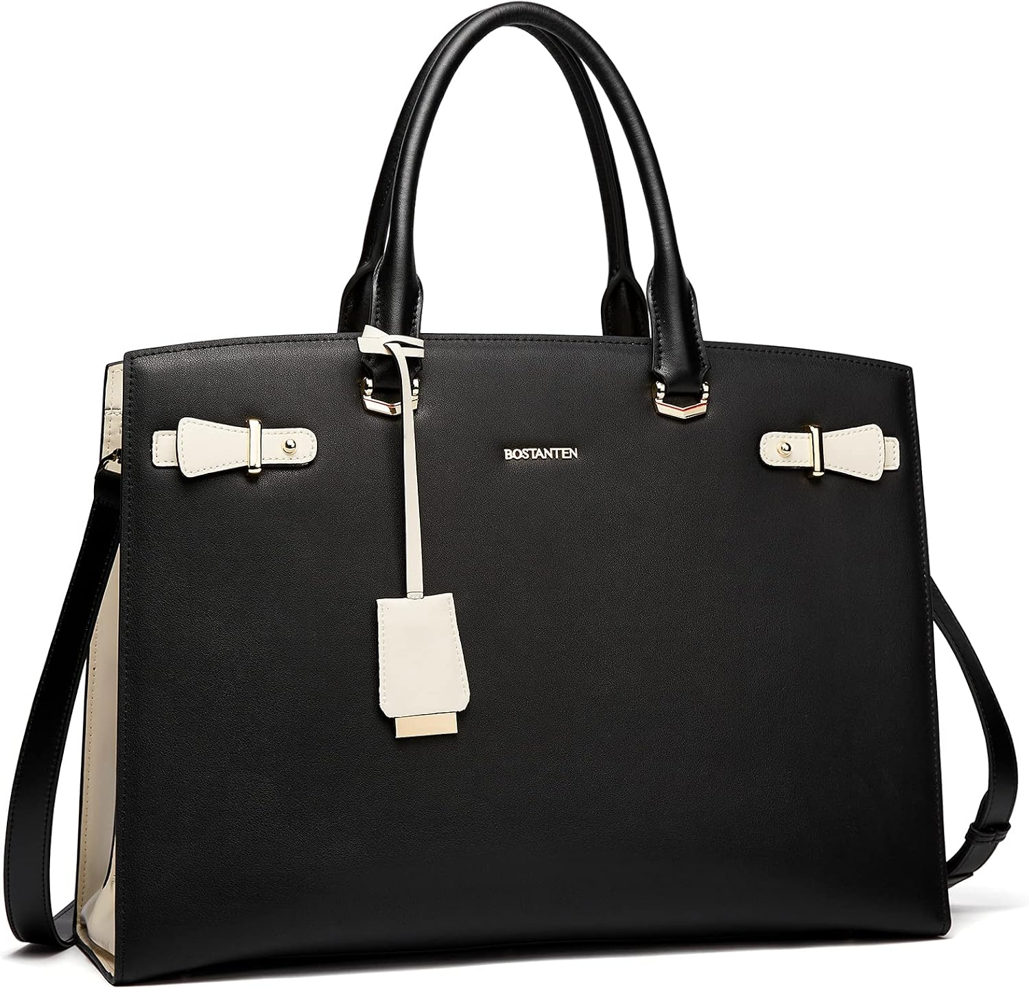 BOSTANTEN Briefcase for Women 15.6 Inch Genuine Leather Laptop Briefcase Shoulder Work Tote Bag Purse