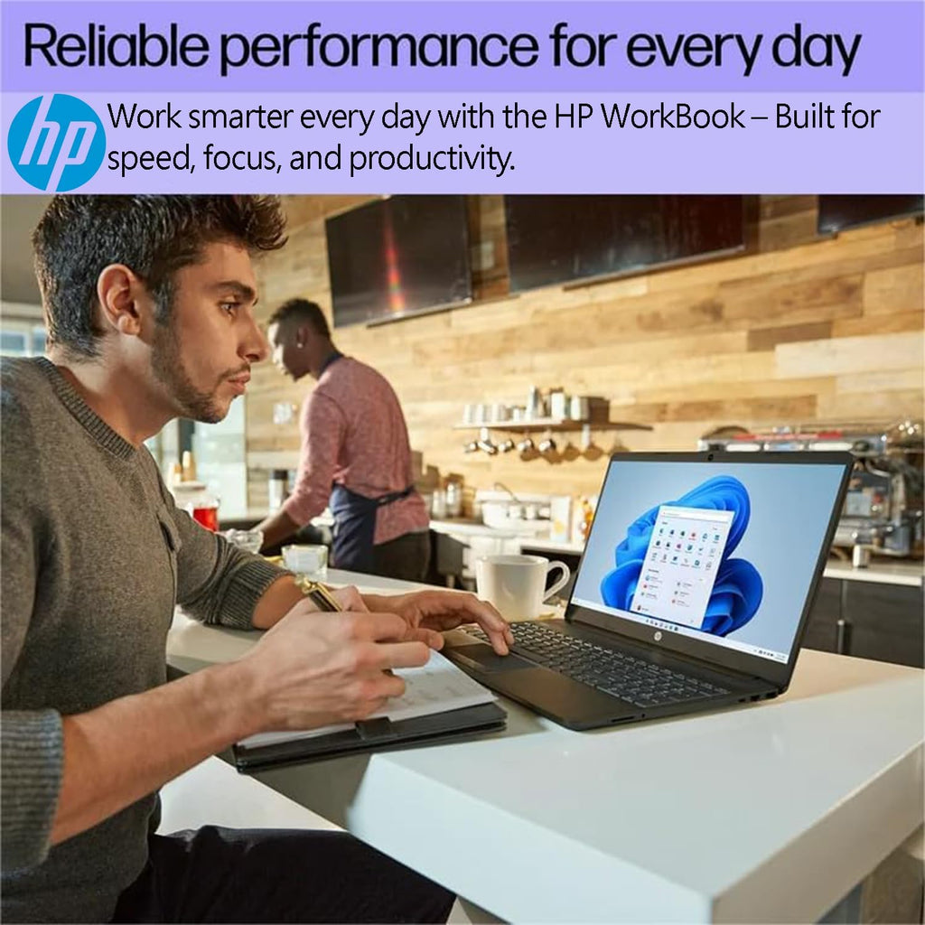 HP 15.6' FHD WorkBook Business Laptop • 16GB RAM • 512GB SSD • AMD Performance CPU • Windows 11 Pro + Copilot AI • Wi-Fi 6 & RJ-45 • All-Day Battery – Built for Work & Productivity