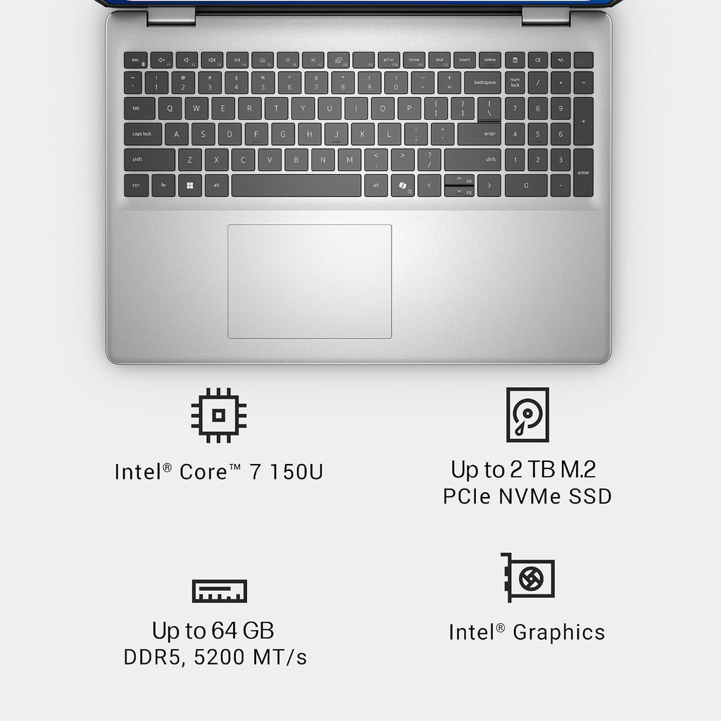 Dell 16 Touchscreen Laptop DC16251, Intel 10-Core 7 150U(Up to 5.4GHz), Intel Arc Graphics, 32GB DDR5, 1TB SSD, Windows 11 Pro, 16 Inch FHD+ IPS Display, Backlit KB, Wi-Fi 6, for Business & Student