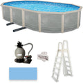 Trinity 18-ft x 33-ft Oval 52-in Deep Steel Wall Pool Package with 7-in Top Rail