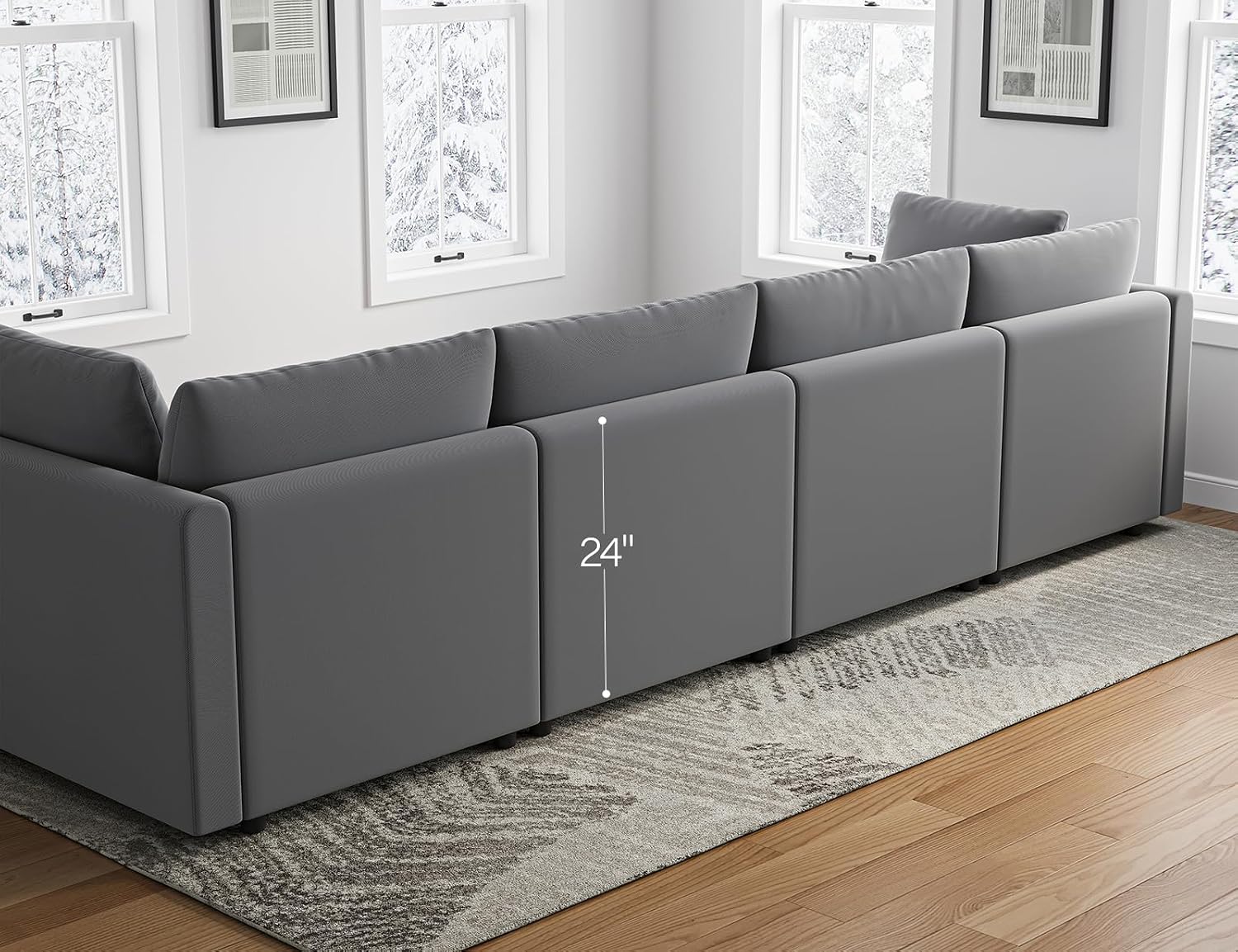 Sectional Couches for Living Room L Shaped Cloud Couch with Ottoman Deep Plush 5 Seats Sofa Modern Sofa for Apartment
