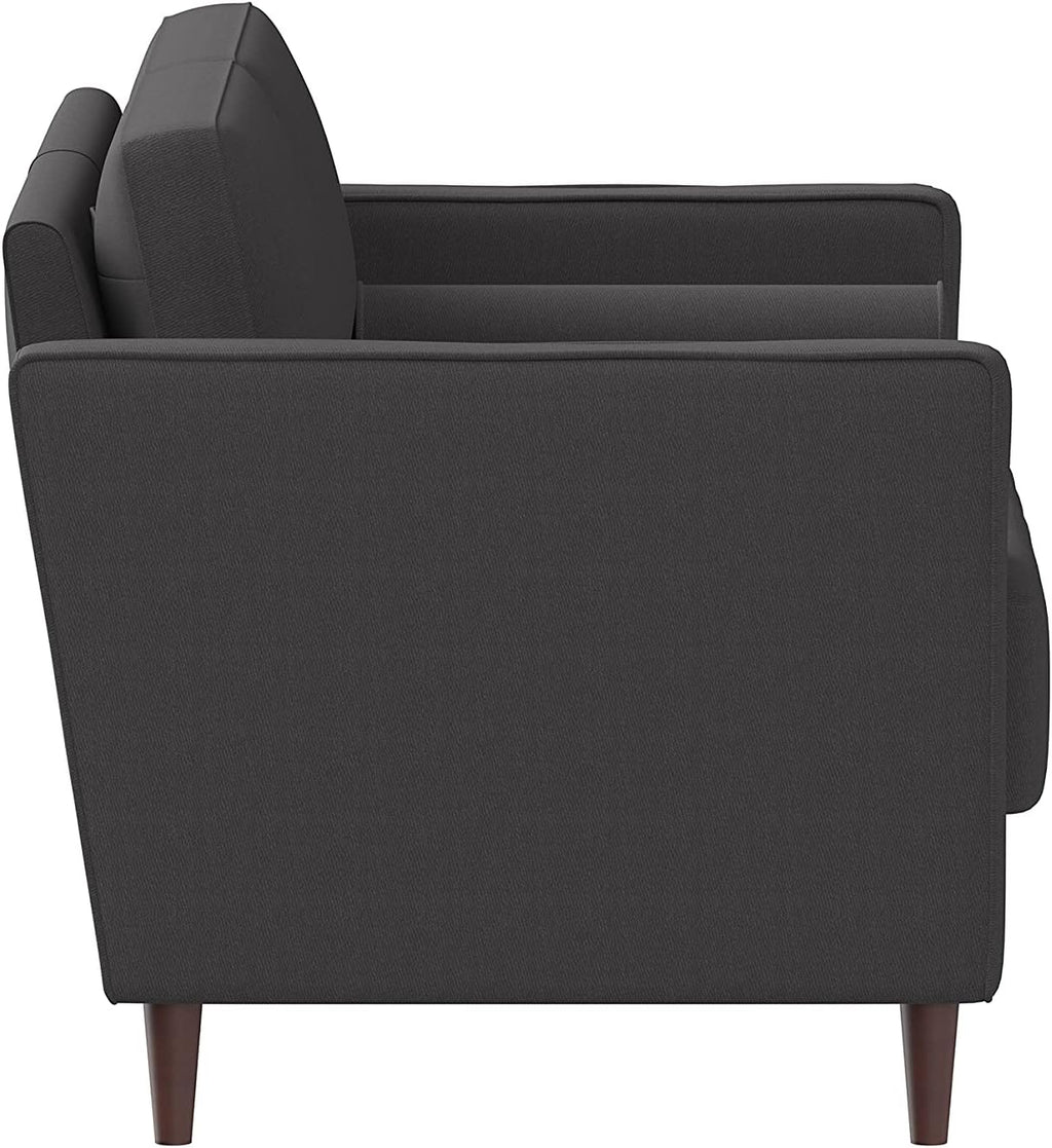 Studio Living® Lexington 39.4' Arm Chair, Mid-Century Modern, Pocket Coil Comfort, Easy Assembly, Woven Fabric, Heather Grey