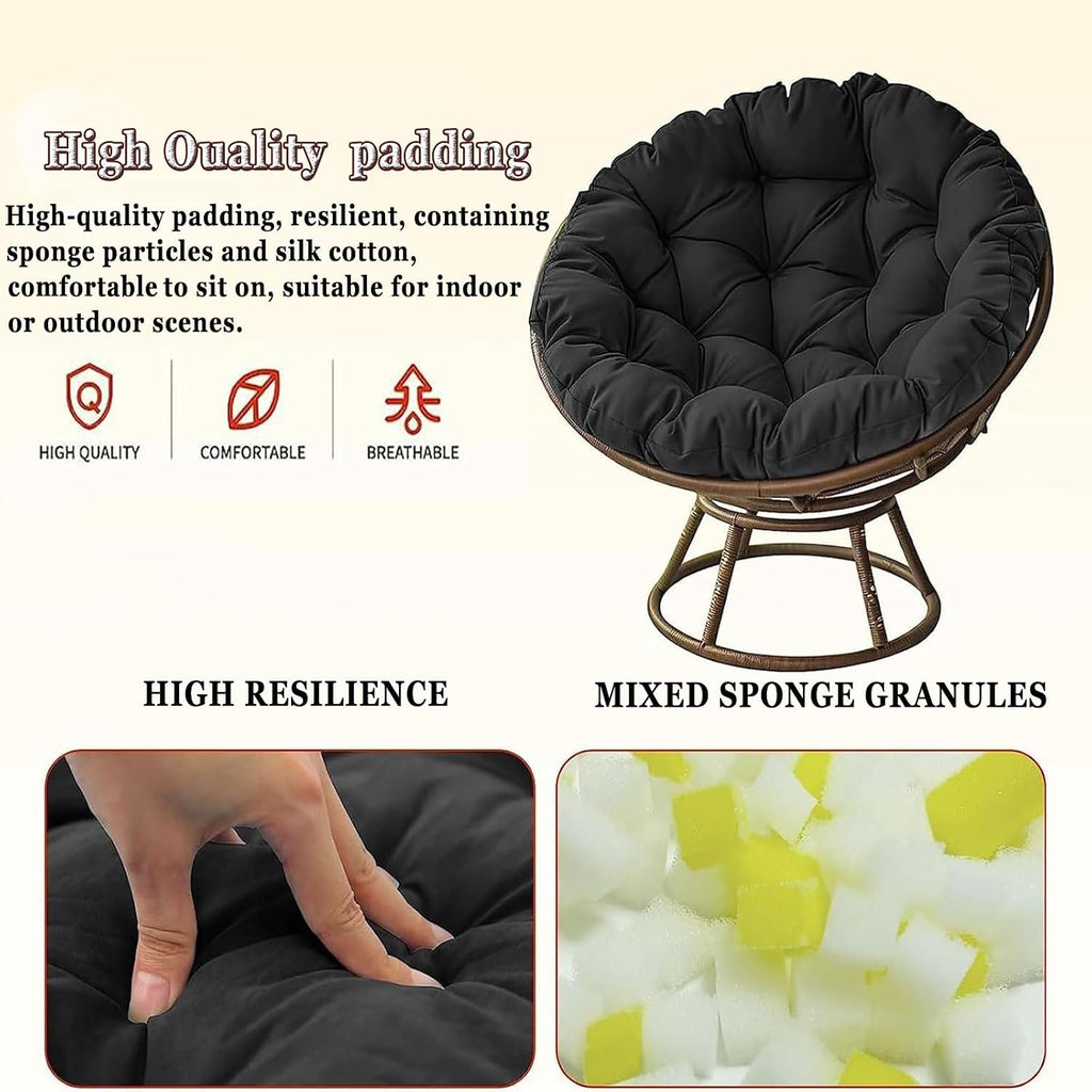 Papasan Round Chair Cushion, Thick Removable Seat Cushion Hanging Swing Cushion, Waterproof Papasan Cushion, Rocking Chair Cushion, Hammock Cushion (Chair Not Included)(Red,140cm)