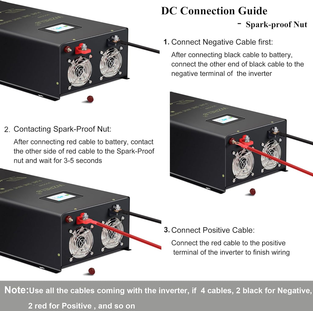 WZRELB 7000W 48V Pure Sine Wave Inverter,48 Volt DC to AC 120V 240V Split Phase Power Inverter,2*AC Hardwire Terminal,14KW Surge,High Efficiency up to 91.6%,Wireless Remote