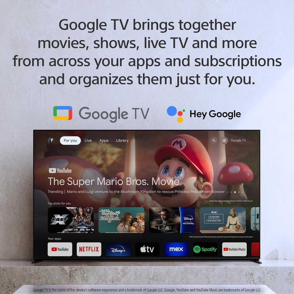 Sony BRAVIA 9 Mini LED QLED 4K HDR Google TV Bundle - XR Backlight Master Drive, Dolby Vision, 120Hz VRR w/ 24 Month CPS Protection Plan, UAX HDMI Cable, Streaming Bundle (75, Inches)