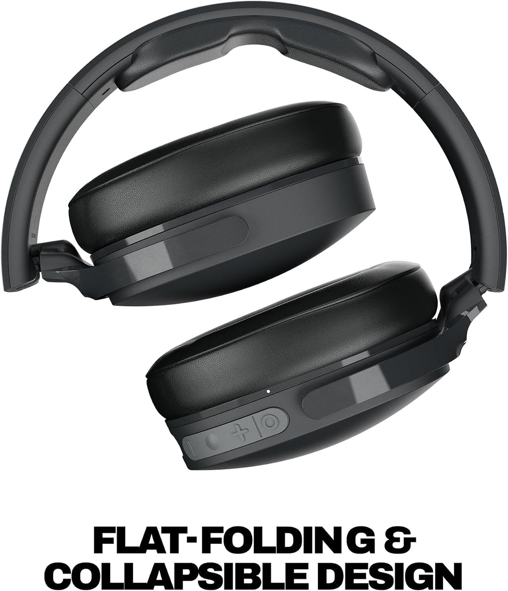 Skullcandy Hesh Evo Wireless Over-Ear Bluetooth Headphones, Noise Isolating, Up to 36 Hours Battery, Foldable Lightweight Design, Microphone for iPhone Android - True Black