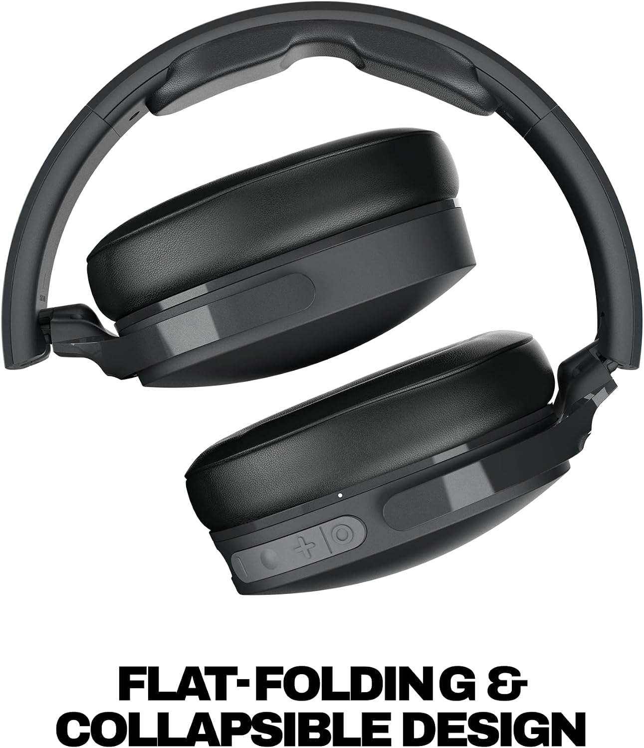Skullcandy Hesh Evo Wireless Over-Ear Bluetooth Headphones, Noise Isolating, Up to 36 Hours Battery, Foldable Lightweight Design, Microphone for iPhone Android - True Black