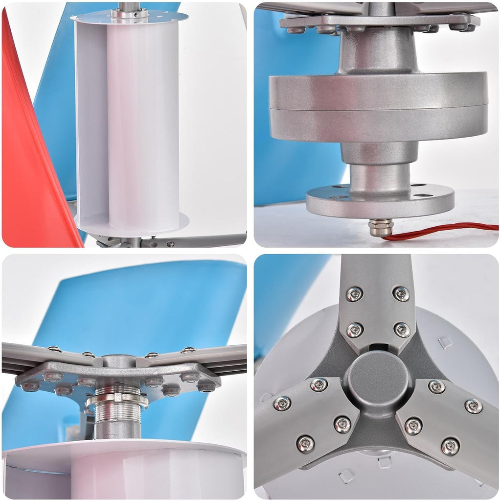 Wind Turbine Kit - 3 Leaves Wind Powered Generator 3000W - Quiet AC Permanent Magnet Generator, Windmill Household for Street Lighting