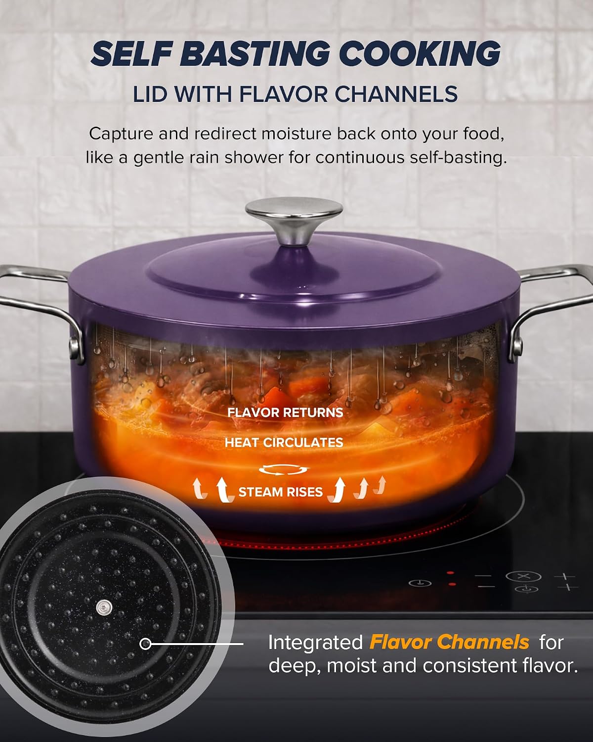 Nuwave Essential Series 5PC Ceramic Cookware Set PFAS-Free, G11 Duralon Blue Coating, Pots and Pans Set Non Stick, Diamond Scratch-Resistant,Stay-Cool Handle, Metal Lid,Induction Ready,Dishwasher Safe