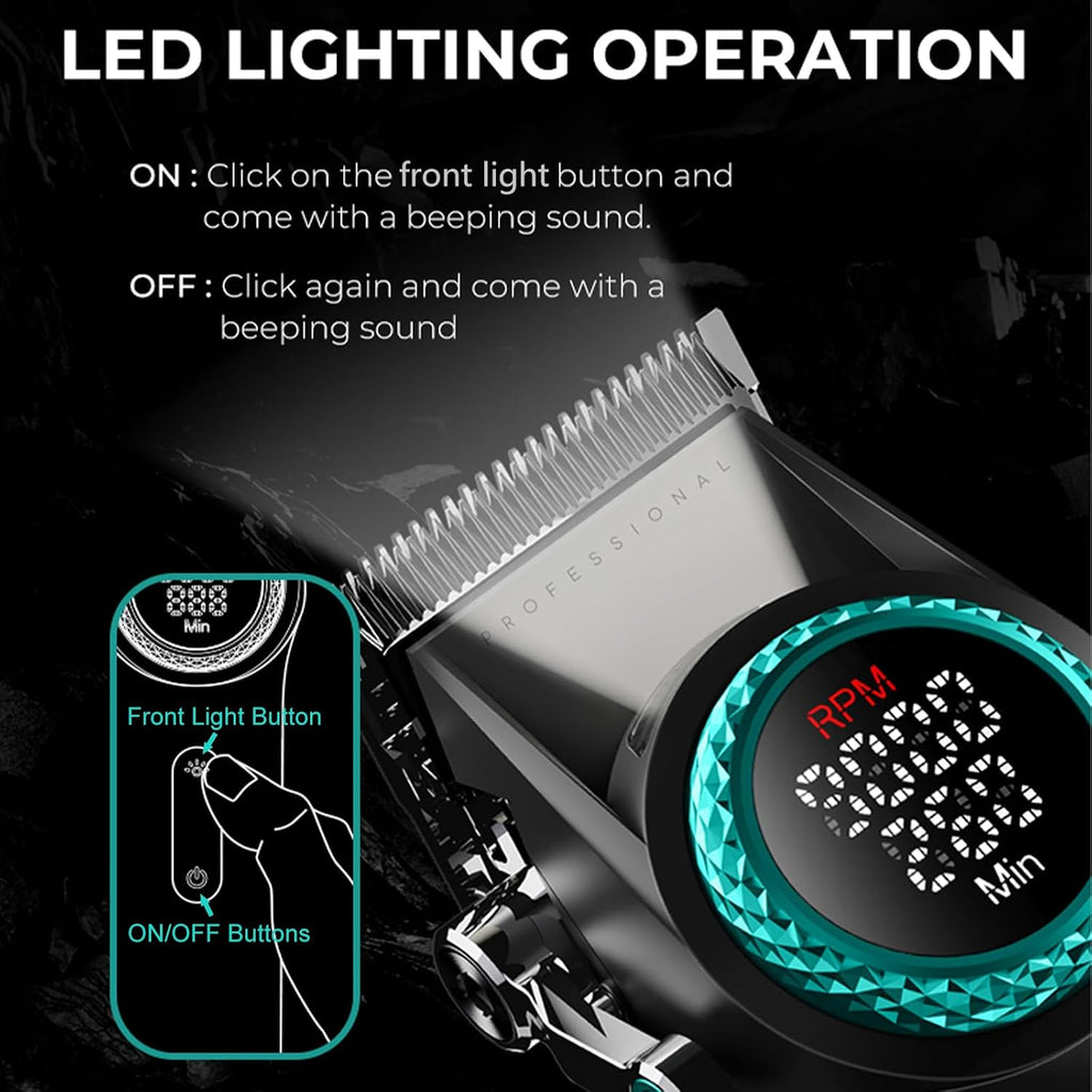 VGR Professional Hair Clippers for Men, T-Blade Trimmer Zero Gapped Cordless Barber Clippers, Triple Floating Blade Foil Shaver Men's Electric Razor, 3 Piece Men's Men's Grooming Kit with LED Display