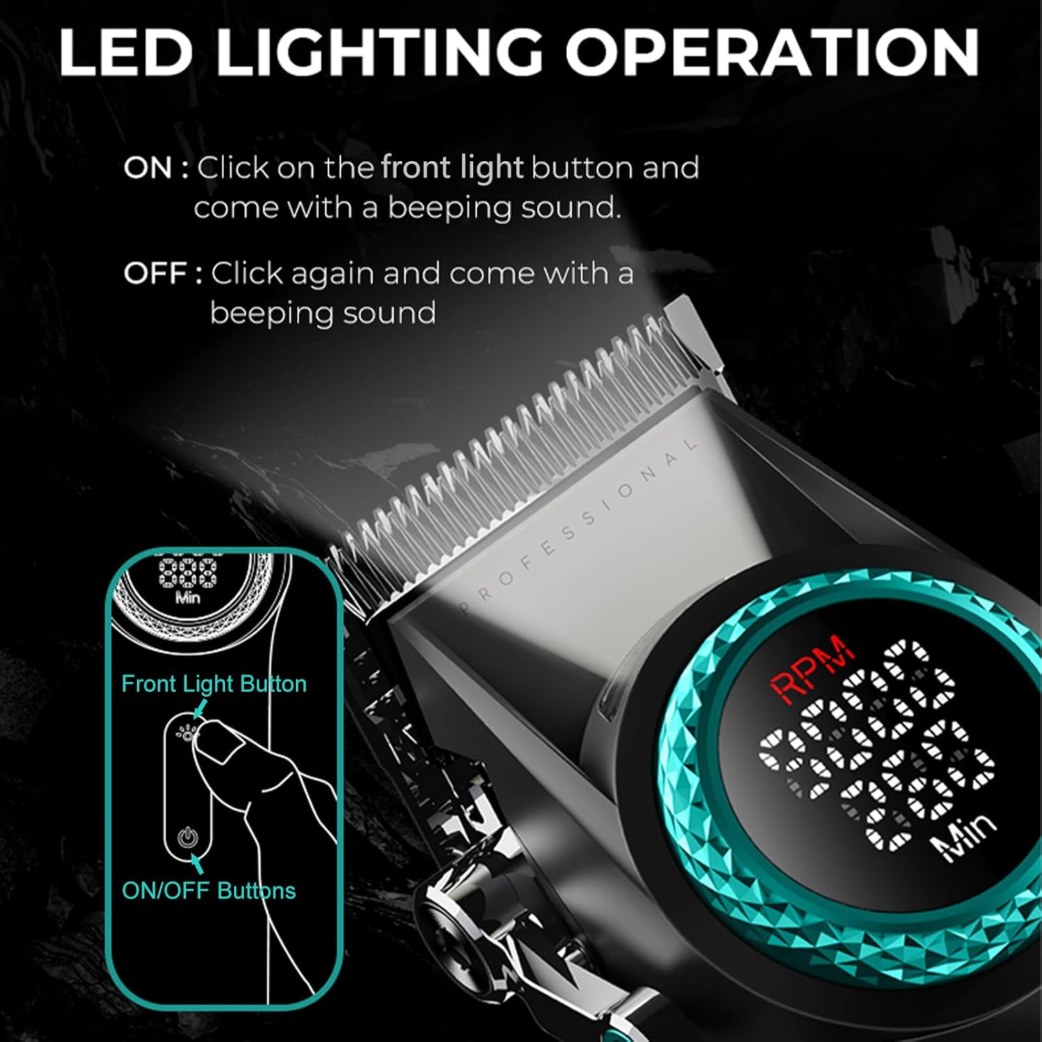 VGR Professional Hair Clippers for Men, T-Blade Trimmer Zero Gapped Cordless Barber Clippers, Triple Floating Blade Foil Shaver Men's Electric Razor, 3 Piece Men's Men's Grooming Kit with LED Display