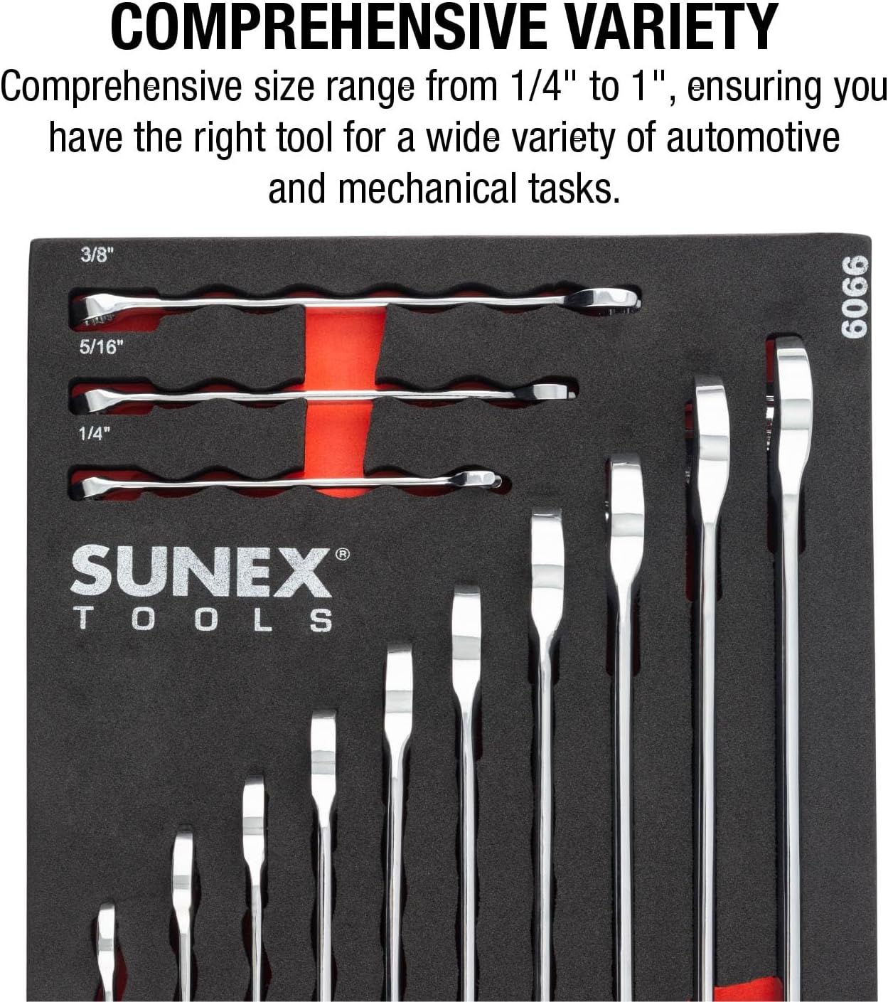 Sunex 9909 13 Pc. V-Groove SAE Wrench Set in EVA Foam 1/4'-1' (Pack of 2)