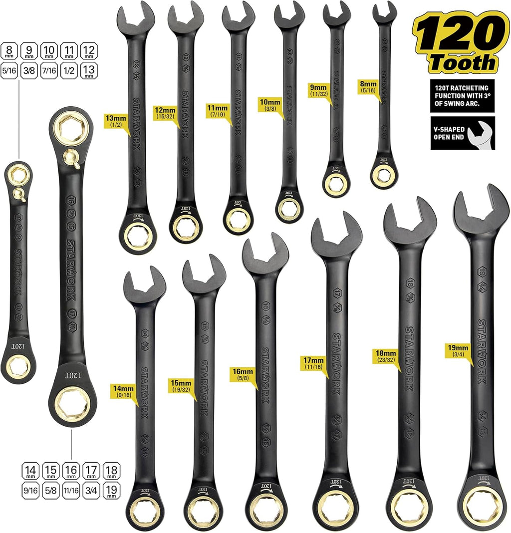 STARWORK TRUE MECHANIC 306-Piece Mechanics Tool Set and Socket Set, Comprehensive Tool Kit, Automotive Repair Tool Set, Professional