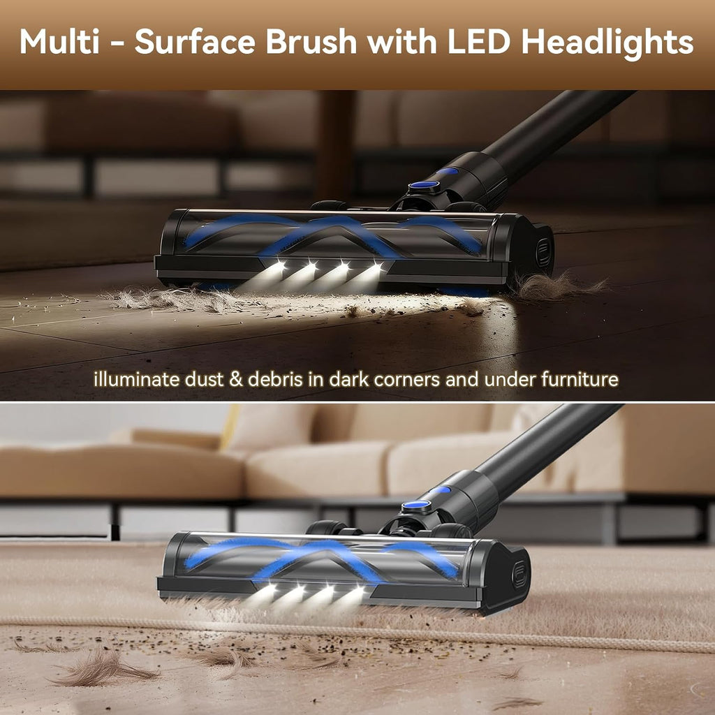 DREAME J30W Cordless Vacuum Cleaner for Home, 6-in-1 Cordless Stick Vacuum Rechargeable, 65Mins Runtime, Powerful Suction, Wireless Vacuum Cleaner for Hardwood Floor, Carpet, Tile, Pet Hair, Black