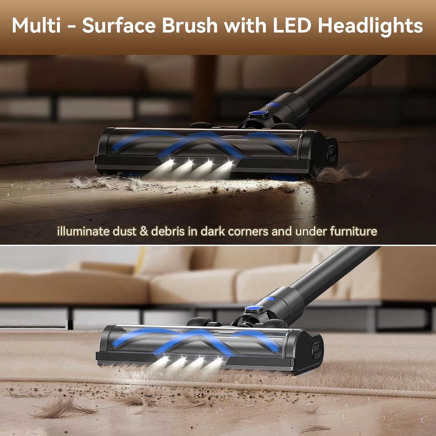 DREAME J30W Cordless Vacuum Cleaner for Home, 6-in-1 Cordless Stick Vacuum Rechargeable, 65Mins Runtime, Powerful Suction, Wireless Vacuum Cleaner for Hardwood Floor, Carpet, Tile, Pet Hair, Black