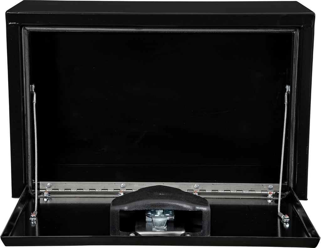 Buyers Products 1703312 Black Steel Underbody Truck Tool Box – 15 x 10 x 24 Inch - Truck Bed & Underbelly RV Storage Box, Locking T-Latch, Weather-Resistant, Heavy-Duty Flatbed Job Box, Made in USA