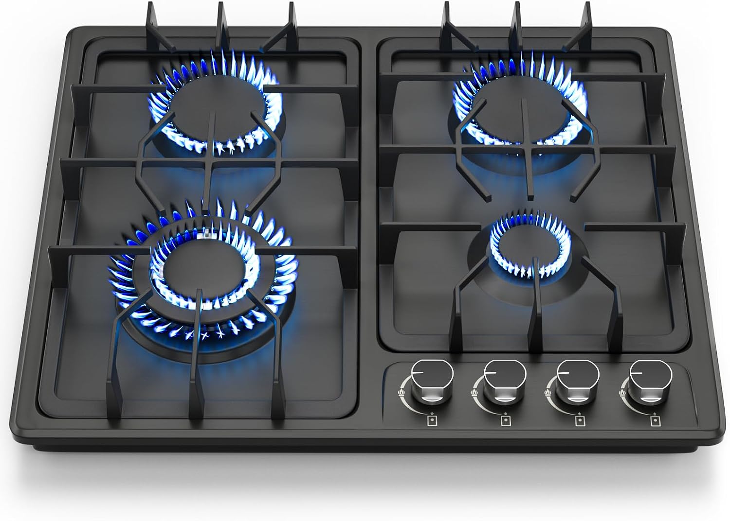 FVBADE 24inch 4 Burners Gas Cooktop Stainless Steel Built-in Gas Stove with NG/LPG Convertible Dual Fuel with Thermocouple Protection for Kitchen，Outdoor, Camping, RV