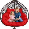 Double Egg Chair Cushion, 59x43In/67x47In 2-3 Seater Waterproof Removable Swing Cushion Replacement for Outdoor Egg Chair, Patio Swing and Rocking Chair, Indoor/Outdoor Use