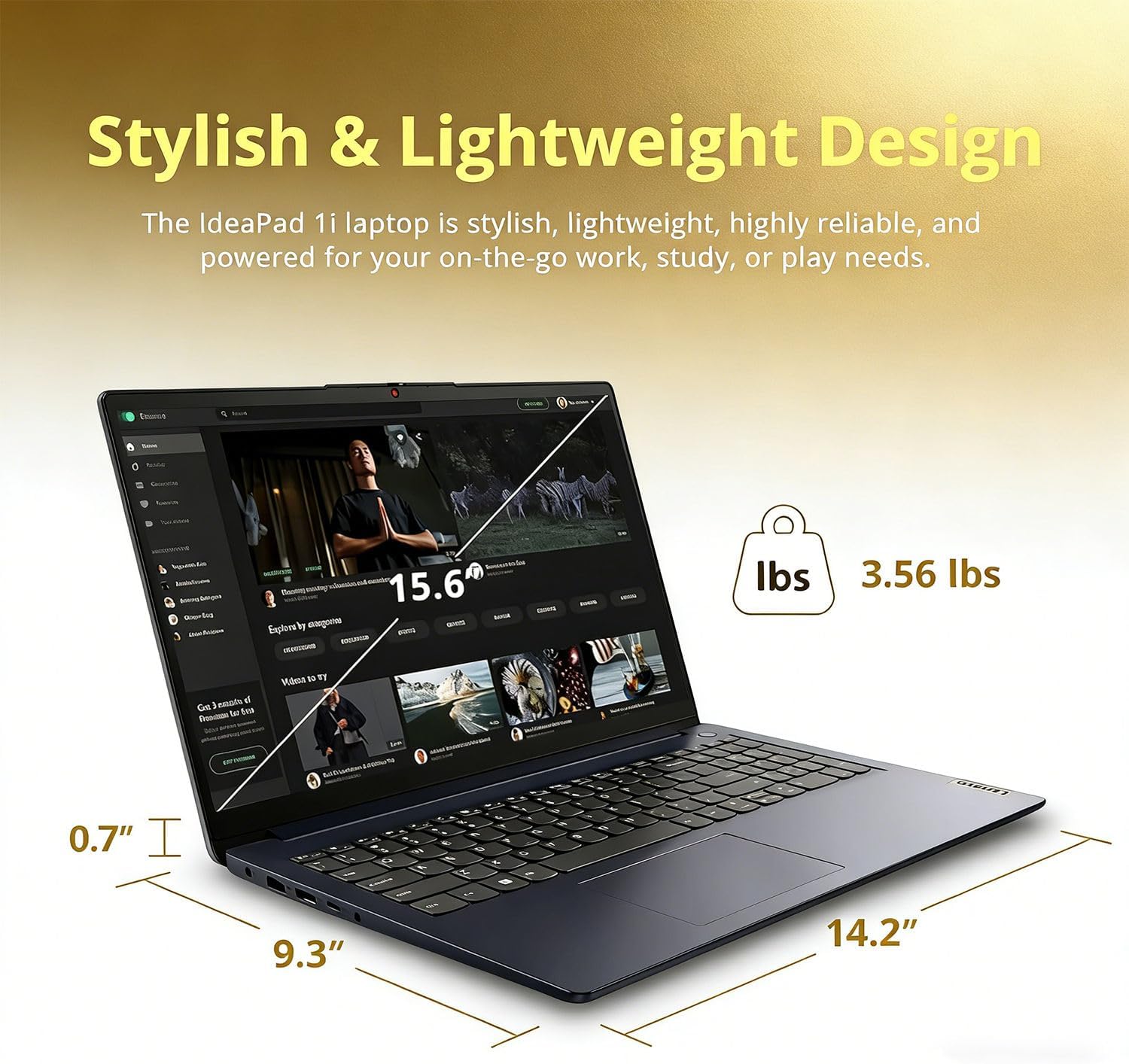 IdeaPad Slim • 15.6' Business Laptop with Microsoft 365 Included • 12GB DDR4RAM • 1.2TB Storage (256GB SSD + 1TB OneDrive) • Intel 4 Core • Privacy Shutter • Dolby Audio • Copilot AI • Windows 11