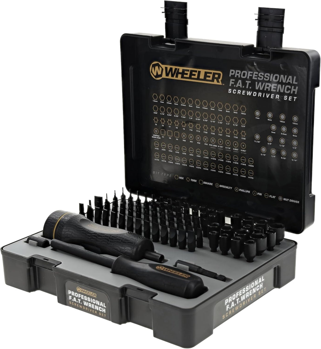 Wheeler Engineering 100-Piece Professional Fat Wrench Screwdriver Set with Durable Construction and Storage Case for Gunsmithing and Maintenance
