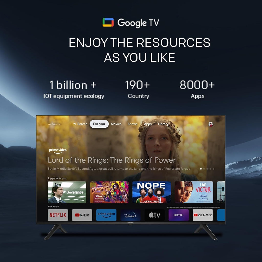 Skyworth 50-Inch UE7600 Series LED 4K UHD Google TV, HDR10, Dolby Audio, Bezel-Less Design, Ultra-Slim, Bluetooth Remote, Smart TV with Chromecast and Google Assistant Built-in (50UE7600, 2023 Model)