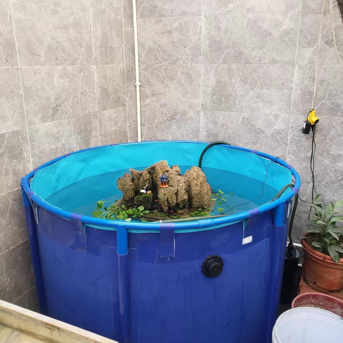Above Ground Pond,PVC Fish Pond,Canvas Fish Pond Pool,Round Thickening Fish Pond Pool,Pool Above Ground with Durable Framed,for Fish Farming,Aquatic Products Breeding Pond 59 X31.5 in/356Gal