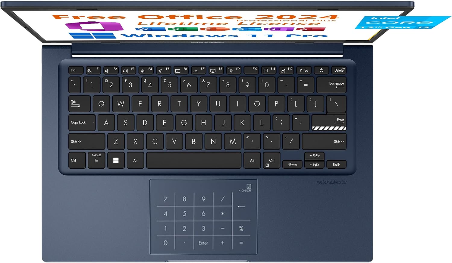ASUS Vivobook 14' Laptop, Free Microsoft Office 2024 with Lifetime License, FHD Non-Touch Display, Intel 6-Core i3-1215U 4.4 GHz, WiFi 6E, 16GB RAM, 512GB SSD, 10 hrs Battery, Toree Wireless Earbuds