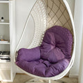 Thicken Egg Chair Cushion Replacement, Hanging Wicker Basket Seat Pad with High Elasticity PP Cotton, for Garden Patio Porch Furniture (Only Cushion)(Purple)