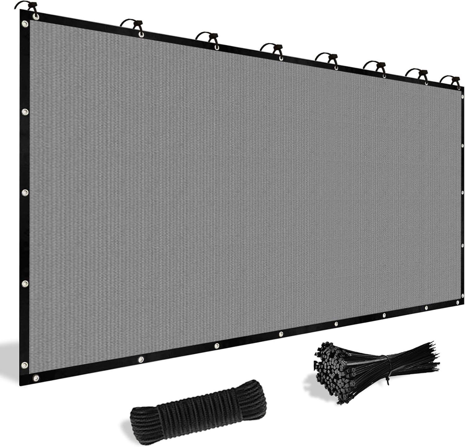 Shade&Beyond Customized Size 8' X 10' Shade Cloth with Grommets, 90% UV Protection Pergola Shade Cover Mesh Tarp Sun Screens for Patio GN06, Light Gray