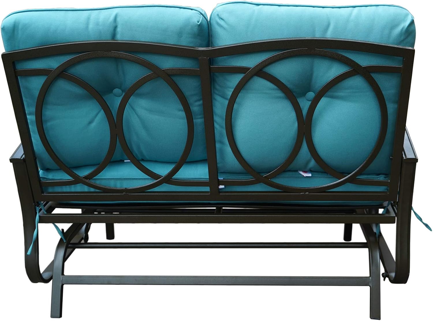 Kozyard Cozy Patio Glider Bench - Outdoor Rocking Loveseat with Sturdy Frame and Cushioned Seats for Patio, Yard - Rocker Swing with Outdoor Seating, Perfect for Porch Outdoo (Blue)